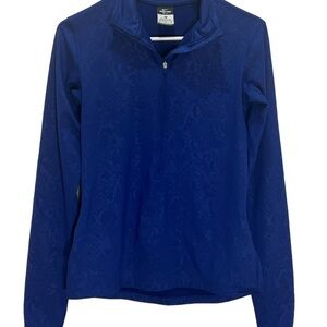 Nike Pro Womens 1/2 Zip Pullover Dri Fit Long Sleeve Mock Neck Blue M